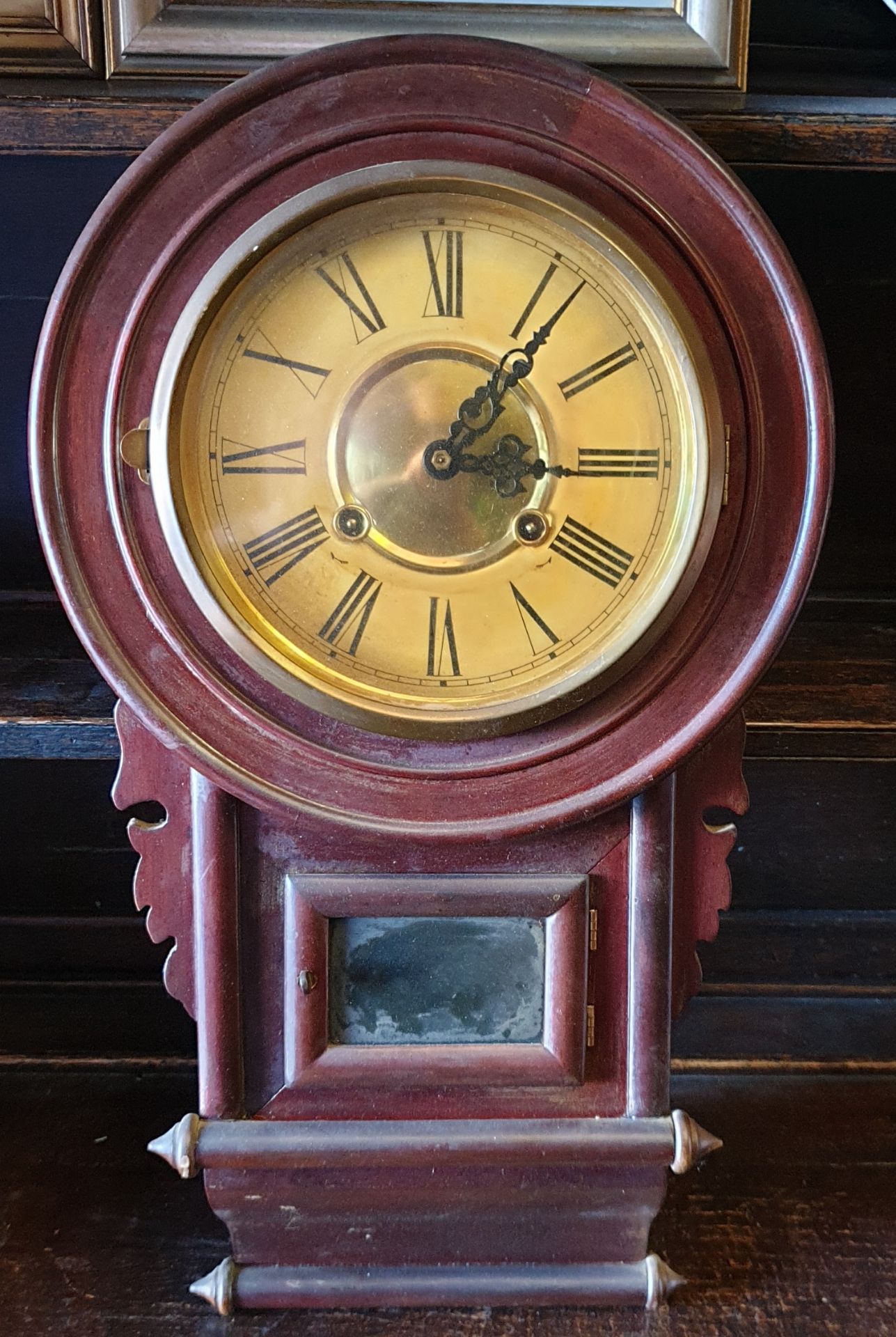Antique Victorian Wood Cased Wall Clock