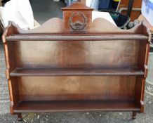 Antique Victorian Carved Wall Mounted Plate Rack Display Shelf & Bookshelf