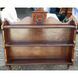 Antique Victorian Carved Wall Mounted Plate Rack Display Shelf & Bookshelf