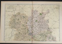 Antiques Map Salop North 1899 G. W Bacon & Co.