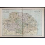 Antiques Map Norfolk 1899 G. W Bacon & Co.