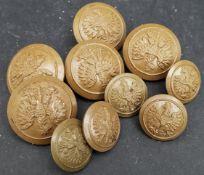 WWII Military 10 Assorted Free Polish Economy Issue Army Buttons