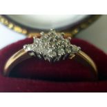 9Ct Gold Diamond Cluster Ring