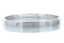 18ct White Gold Diamond Set Bangle 0.36 Carats