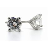 18ct White Gold Claw Set Diamond Earring 0.80 Carats