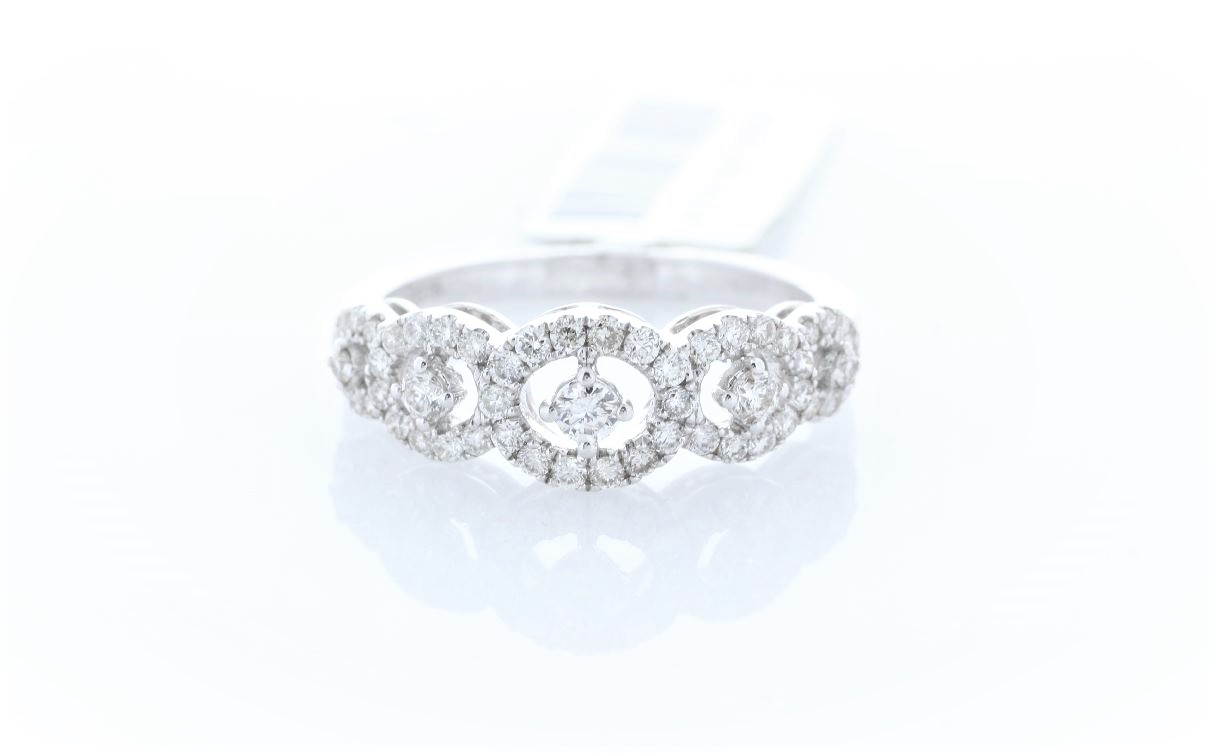 18ct White Gold Half Eternity Diamond Ring 0.57 Carats