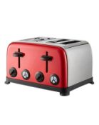 (M55) 4 Slice Red Stainless Steel Toaster Our sleek 4-Slice Red Stainless Steel Toaster with wi...