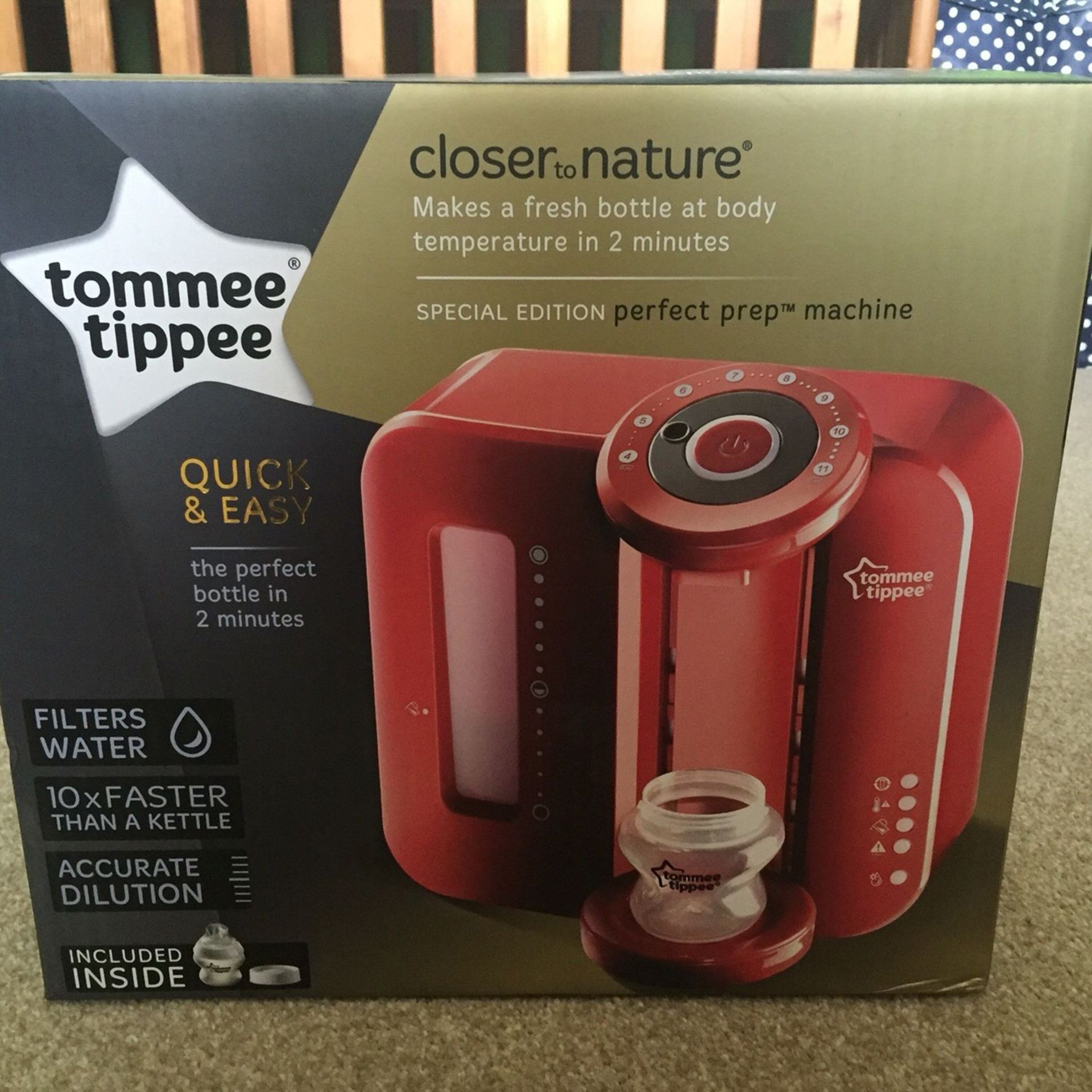 (T29) 1 x GRADE B - Tommee Tippee Perfect Prep Day & Night, RED. Fast and effective – In just...