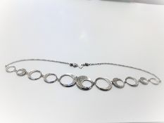 Silver Swarovski Half Moon Necklace