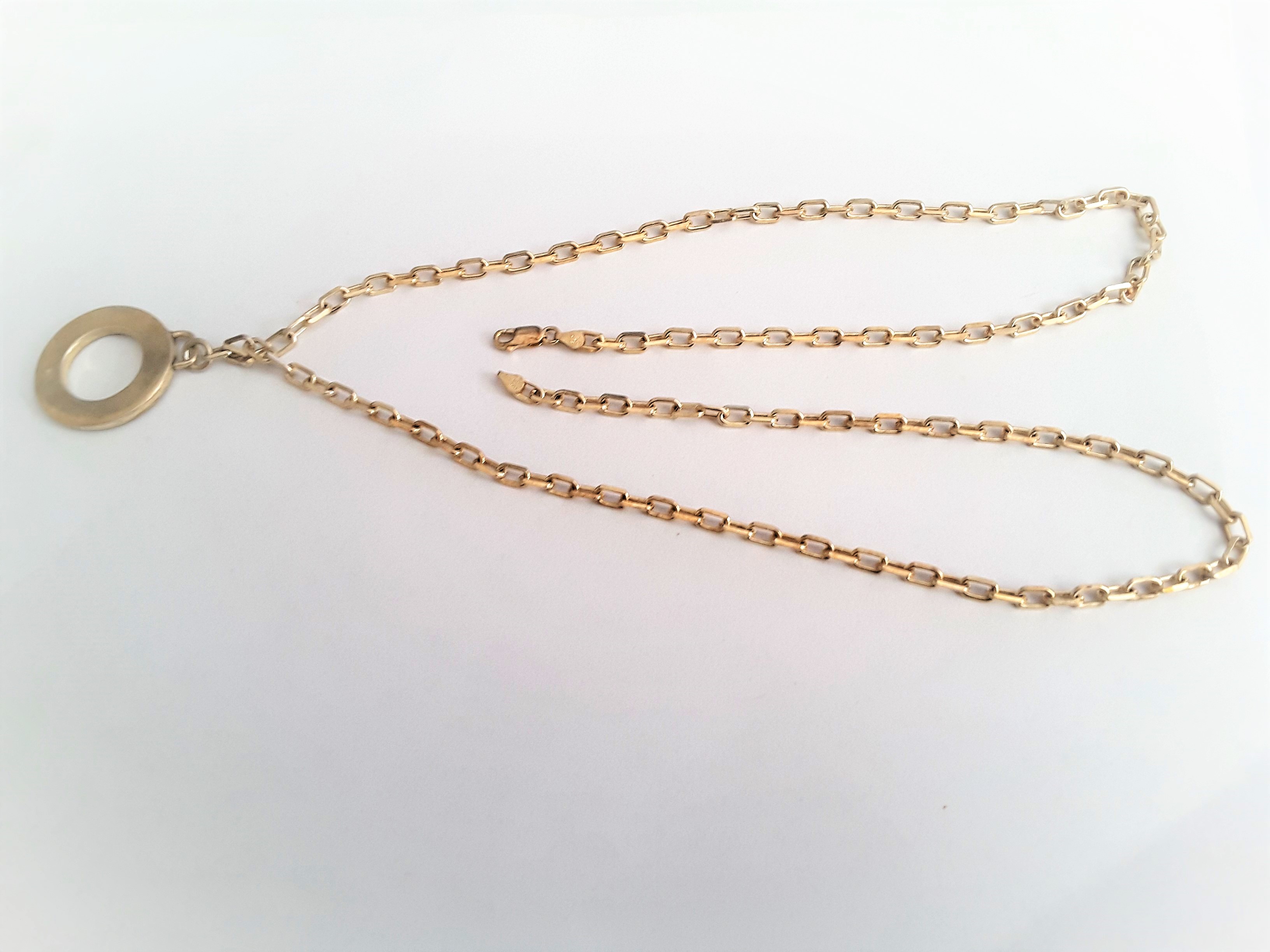 Vintage Italian Gold Plated Silver Pendant And Chain