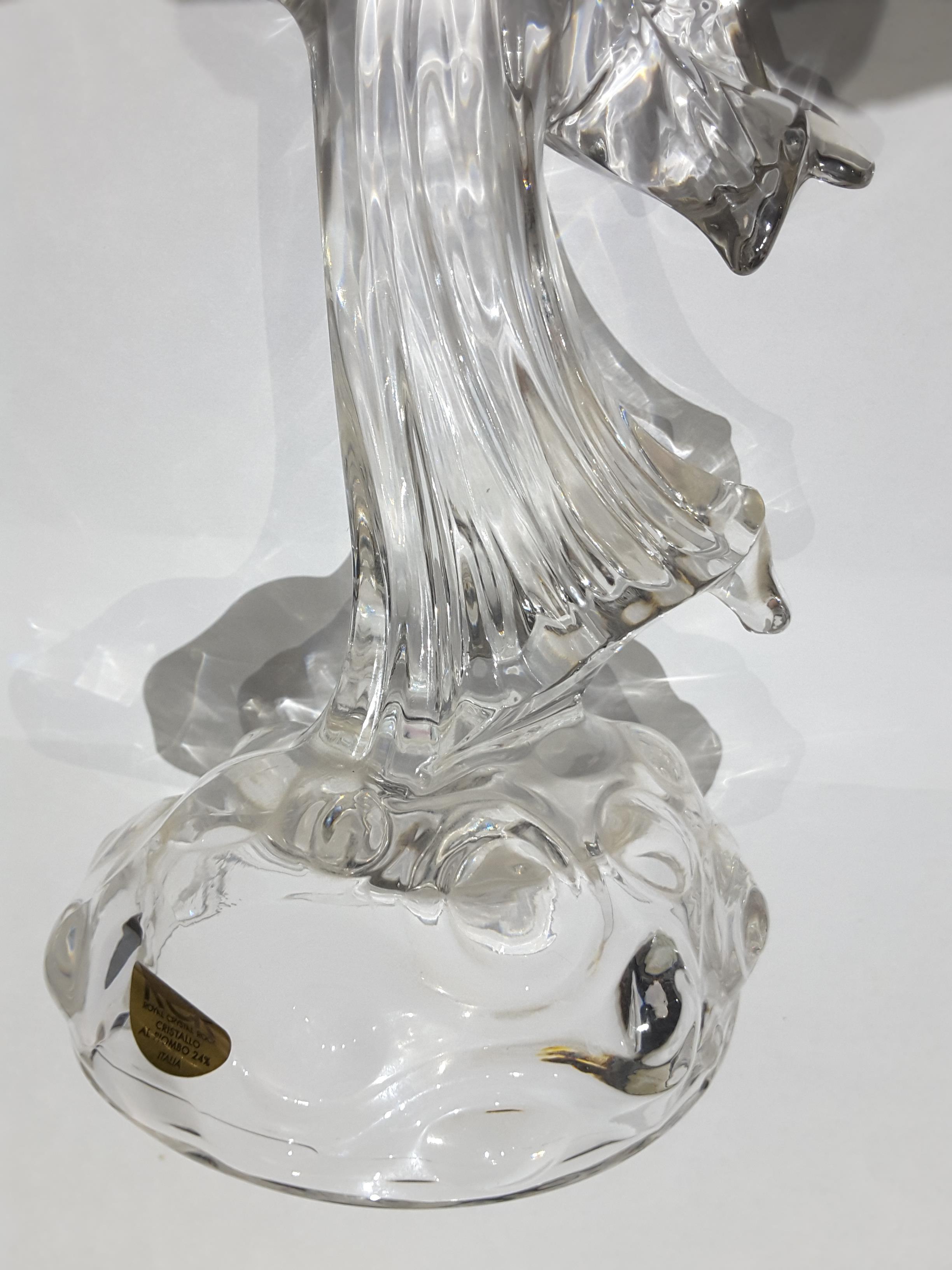 Art Deco Glass Figurine Of An Angel Holding A Dove - Image 2 of 3