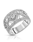 10Ct White Gold & Diamond Band Ring