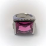 Mens Ruby Rectangular Ring