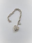 Silver Heart Charm Bracelet