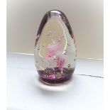 Selkirk Art Glass Egg Paperweight