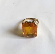 9Ct Yellow Gold Square Yellow Sapphire Ring