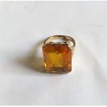 9Ct Yellow Gold Square Yellow Sapphire Ring