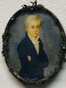 Miniature Portrait Of A Georgian Young Man