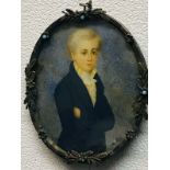 Miniature Portrait Of A Georgian Young Man