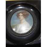 Miniature Portrait Of A Lady In Ebony Frame