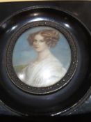 Miniature Portrait Of A Lady In Ebony Frame