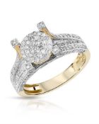 10Ct Gold & Diamond Cluster Ring