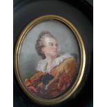 Miniature Antique Portrait 'After Fragonard'