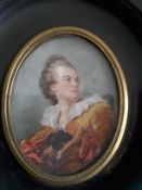 Miniature Antique Portrait 'After Fragonard'