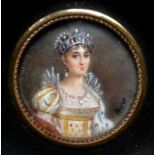 Miniature Antique Portrait Of Empress Josephine