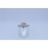 18ct White Gold 7 Stone Diamond Cluster Ring