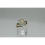 18ct Yellow Gold Opal And Diamond Ring