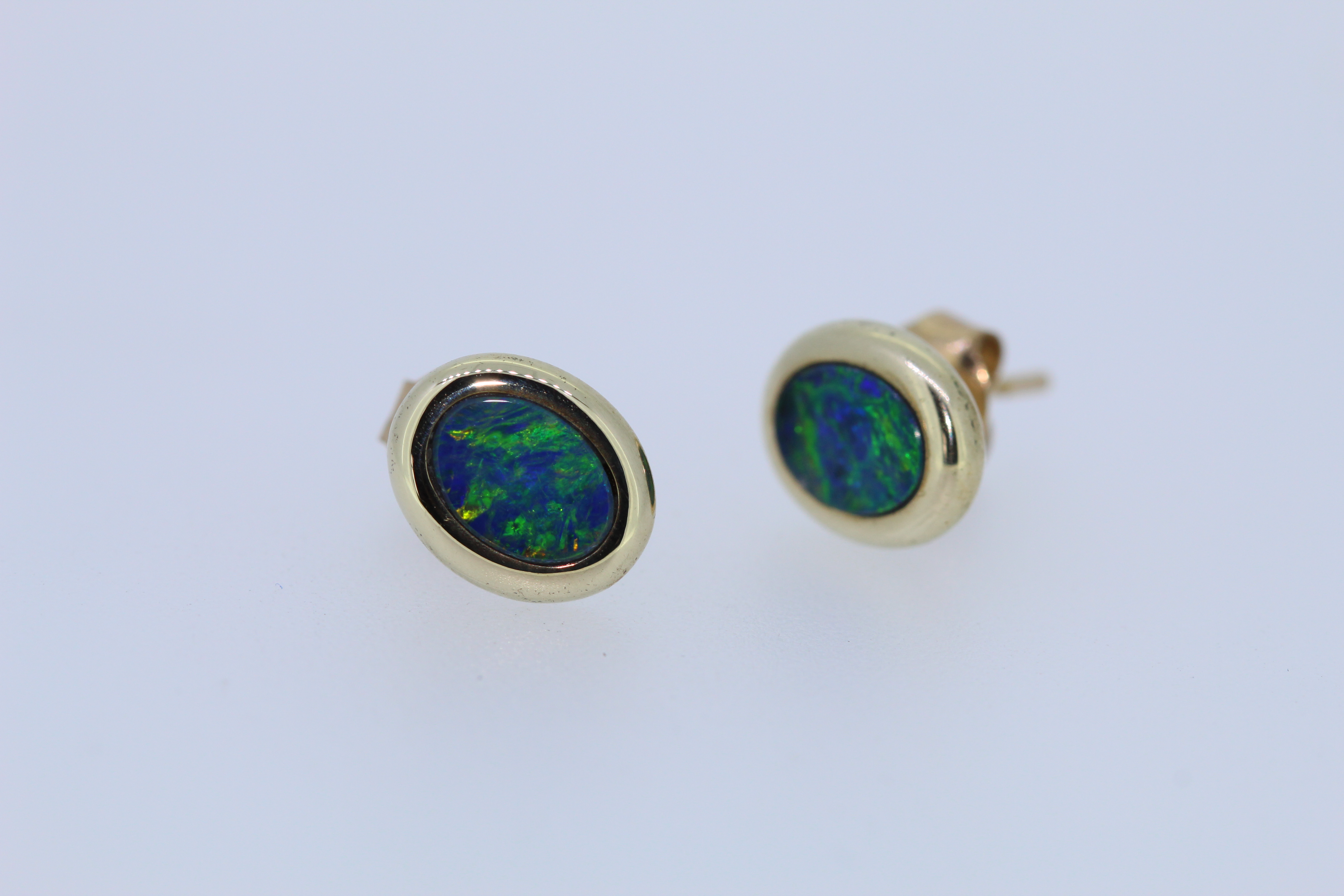 9ct Yellow Gold Opal Doublet Stud Earrings - Image 4 of 4
