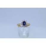 18ct Yellow Gold Sapphire And Diamond Ring