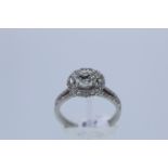 Platinum Hallmarked Diamond Set Ring