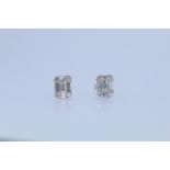 18ct White Gold Diamond Set Stud Earrings