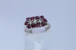 18ct White Gold Ruby And Diamond Ring