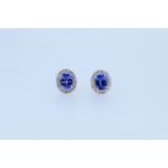 18 White Gold Tanzanite And Diamond Stud Earrings