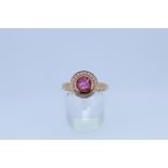 18ct Rose Gold Tourmaline And Diamond Ring