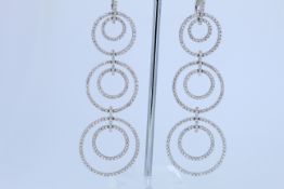 18ct Hallmarked Diamond Set Drop Earrings