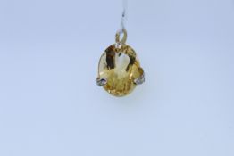 9ct Yellow Gold Citrine Set Pendant