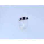 9ct White Gold Sapphire And Diamond Ring