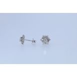 18ct White Gold Diamond Cluster Earrings