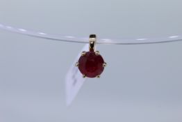 9ct Yellow Gold Ruby Pendant