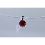 9ct Yellow Gold Ruby Pendant