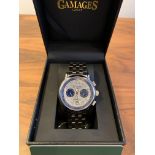 Gamages Limited Edition Hand Assembled Triple Date Automatic Steel - 5 yr warranty & free delivery