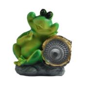Cheeky Smiling Frog Resin Solar Garden Patio Rockery Light - Pack of 4 Total RRP £40
