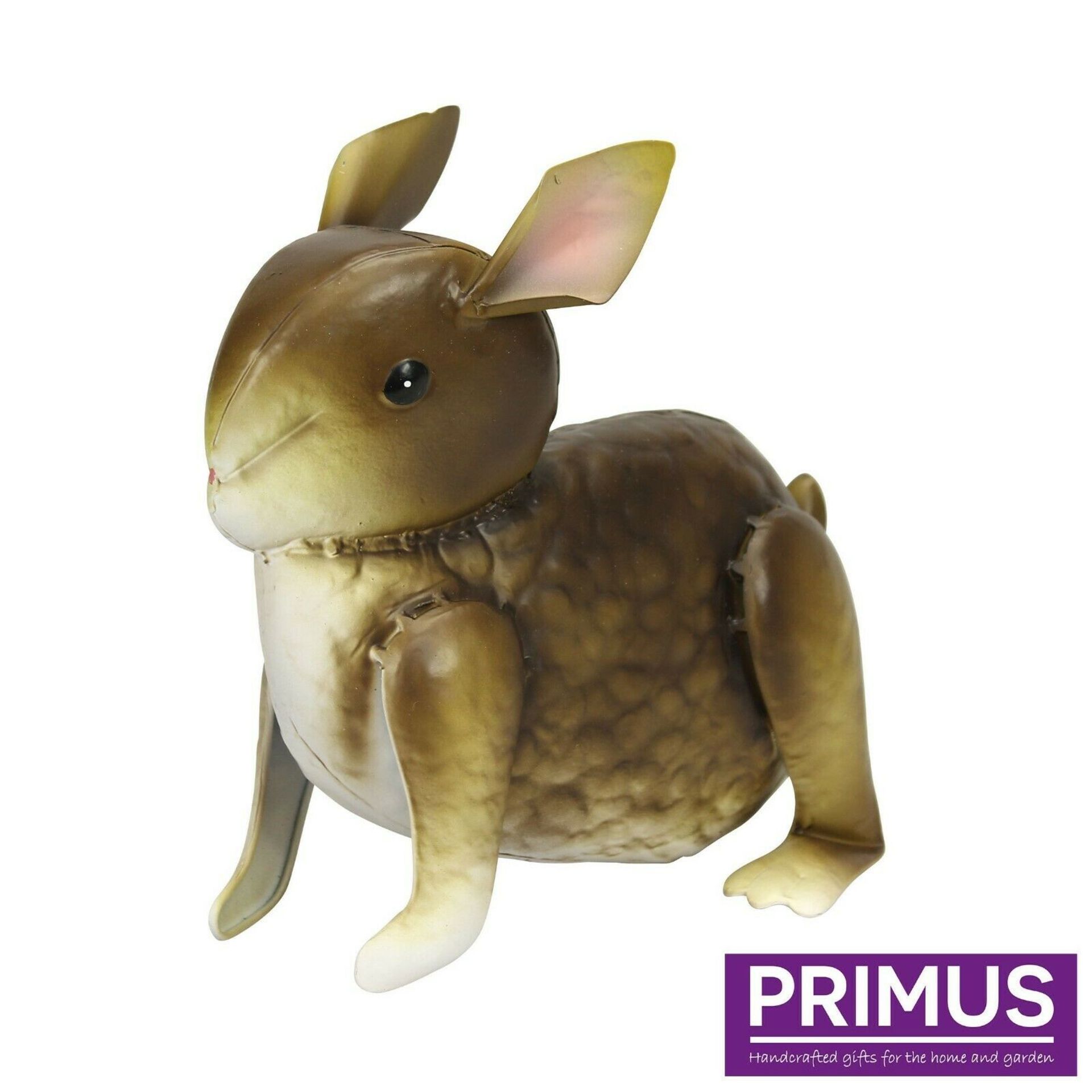 Primus Grey Metal Bunny / Baby Rabbit Garden Ornament - Box of 4 Total RRP £66 - Image 3 of 3