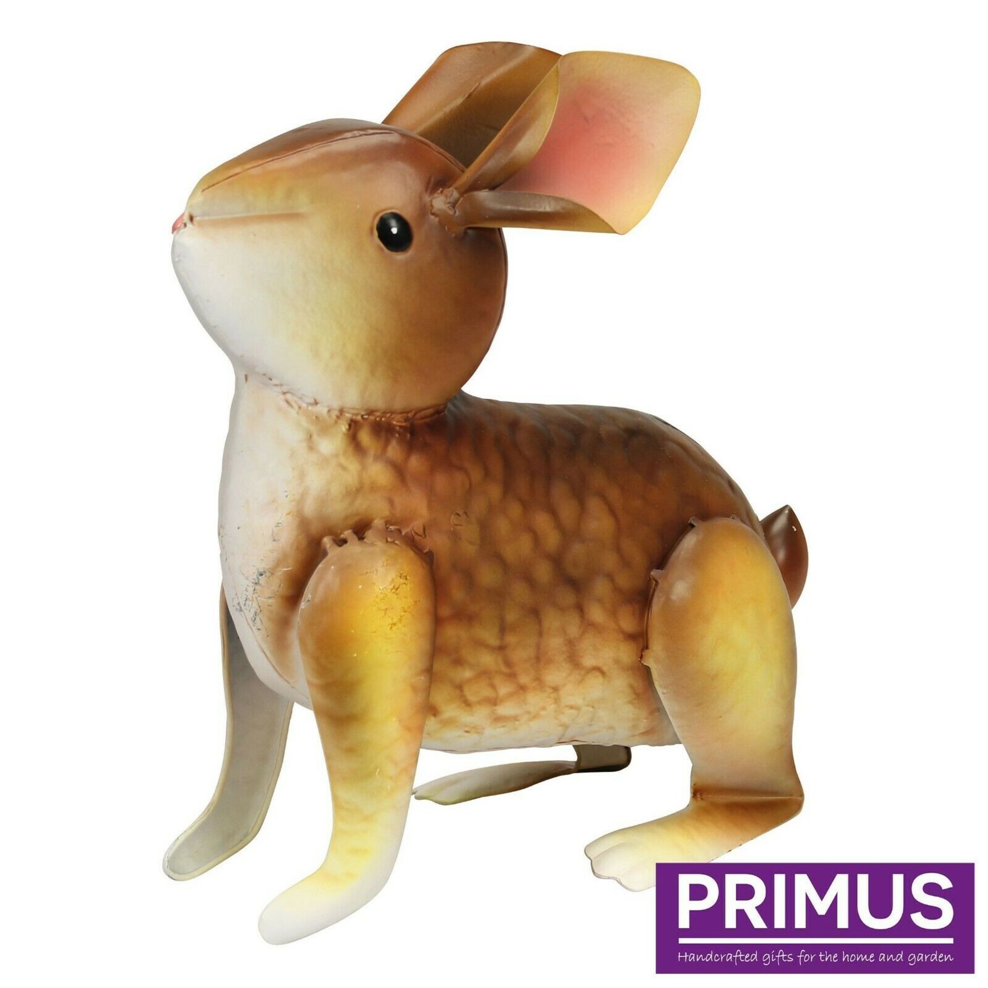 Primus Brown Metal Adult Bunny Rabbit Garden Ornament - Box of 4 Total RRP £80 - Image 3 of 3