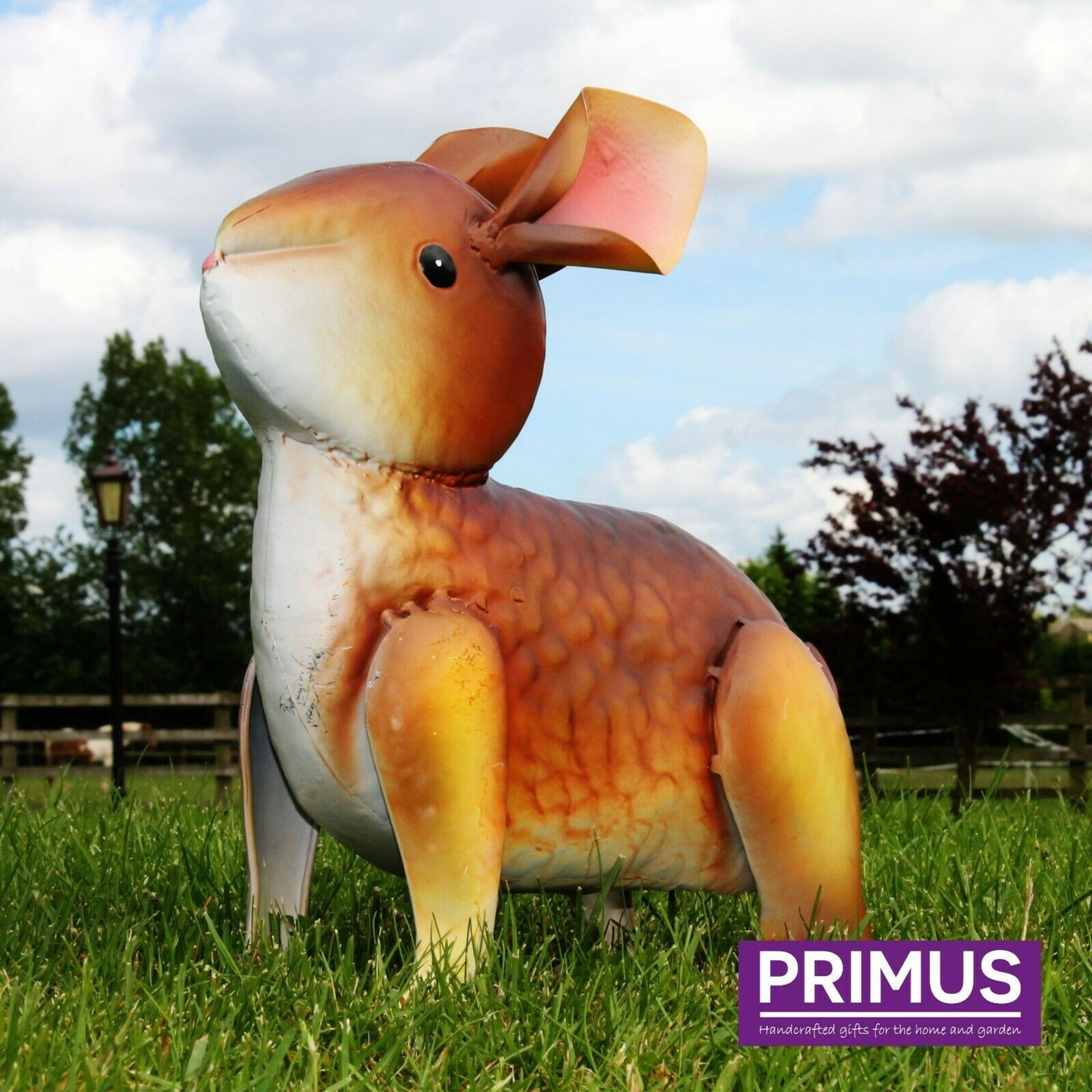 Primus Brown Metal Adult Bunny Rabbit Garden Ornament - Box of 4 Total RRP £80