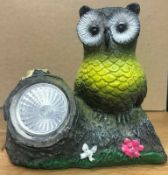 Lovely Little Garden Owl Resin Rockery Solar Light - Pack of 4 Total RRP £40